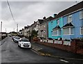 Turquoise house and blue house, Lluest, Ystradgynlais in SA9 1HJ