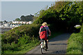 A bicycle made for two on the Tarka Trail approaching Instow in EX39 4HS