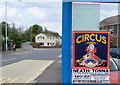 Circus poster on a Crynant bus shelter in SA10 8PG