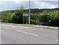 Bus stop and shelter on the west side of the A4109 Main Road, Crynant in SA10 8PG