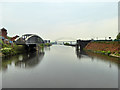 Manchester Ship Canal, Approaching Old Quay Swing Bridge in Halton (B)