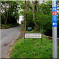 Heol y Gwaudd/Weavers Road name sign, Ystradgynlais in SA9 1PL