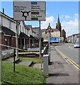 Directions sign facing the B4434 Eastland Road, Neath in SA11 1JA