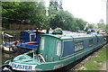 View of Buster moored up on the Grand Union Canal for the Rickmansworth Festival in WD3 1PD