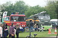 View of a Bedford and Green Goddess fire engine in the Rickmansworth Festival in WD3 1PD