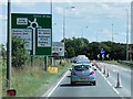 Eastbound A17 approaching the roundabout at Chapelgate, in PE12 0DA