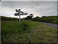 Road sign and the A3072 at Coffintree Cross road junction in EX17 4BH