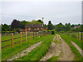 Footpath towards Chobham Park Farm in GU24 8PL