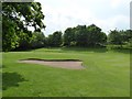 Alsager Golf Course: bunker and green in ST7 1TZ