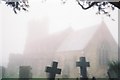 Broadwindsor: church in mist in DT8 3LN