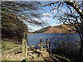 Stile on the lakeside path at Llyn Geirionydd, Snowdonia in LL27 0YX