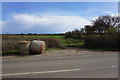 Bales by the side of the road in Port Eynon Community