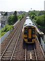 Train leaving Cowdenbeath station in Cowdenbeath