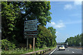 Approaching the junction for Symonds Yat (West) on the A40, heading east in HR9 6EA