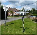 Signpost in the centre of Cublington in LU7 0NA