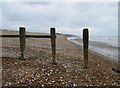 Damaged Groyne, Cooden Beach  in TN39 4TW