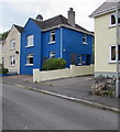 Blue house in Manor Crescent, Manorbier in Manorbier Community