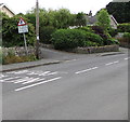 Warning sign - no footway for 650 yds, Manorbier in Manorbier Community