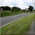 End of the 30 zone at the eastern edge of Manorbier in SA70 7TN