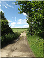 Footpath & entrance to Castle Farm in IP8 4SF