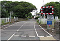 Road side of Manorbier railway station level crossing in SA70 7SS