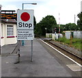 Stop sign on Manorbier railway station in SA70 7SS
