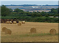 Farmland and bales next to the Grand Union Canal in LU7 9DE