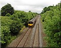 Exeter to Bristol train passes Willand in EX15 2SD