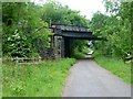 Dismantled railway and a railway bridge in NG20 8YF