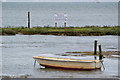 Moored boat and saltmarsh in SO41 5SP