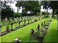 Rows of grave markers in Caister-on-Sea cemetery in NR30 5TT