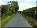 Narrow lane into Eyton on the Weald Moors in TF5 0LF