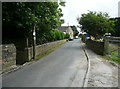 Upper Lane at a footpath junction, Northowram in HX3 7UT