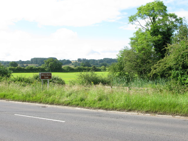Sign marking track of Wilts & Berks canal, A4 near Chippenham in SN15 3RY