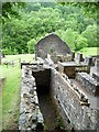 Waterwheel pit, upper dressing building, Bryntail Mine in SY18 6NZ