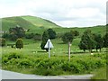 Public footpath signpost, on the road to Llanidloes in SY20 0AN