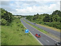 Looking west along the A303 from the Porton Road bridge in SP4 7LZ
