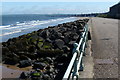 Sea defences and promenade at Portobello in EH7 6QL