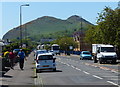 Arthur's Seat viewed from Duddingston Road in EH15 1NL