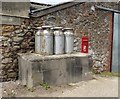 Milk churns, Knowle Green Farm in TA20 4AY