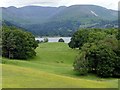 The view from the terrace at Wray Castle in LA22 0JB