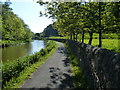 Stone wall along the towpath of the Union Canal in Ratho