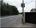 Speed camera sign on a lamppost alongside the A48 near Castleton in CF3 2XS