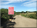 Road Closed sign at the start of a farm track in NR13 6ND