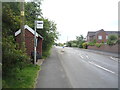 Bus stop and shelter on Station Road, Bagworth in LE6 1BF