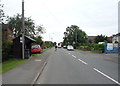 Bus stop and shelter on Derby Road, Aston-on-Trent in DE72 2DE