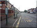 Bus stop and shelter on London Road in DE24 8RN
