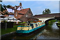 Narrowboat moored at the Kings Arms public house in B93 0ED