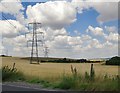 Farmland (with pylons) by the A417 north of Streatley in RG8 9PY