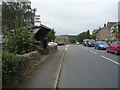 Bus stop and shelter on Leashaw, Holloway in DE4 5BD